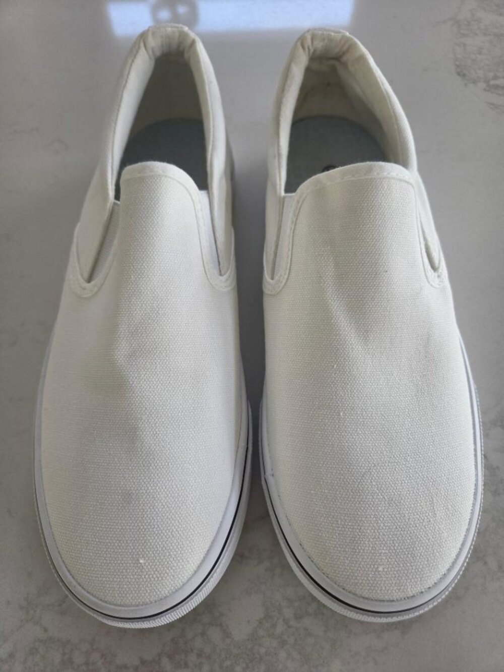 New Women's White Canvas Slip On Sneakers  sz 9.5